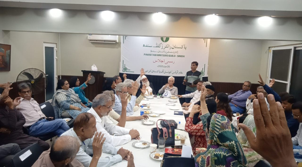 Election of the new cabinet of Pakistan Writers Guild Sindh, January 29, 2025, at the Arts Council of Pakistan, Karachi.